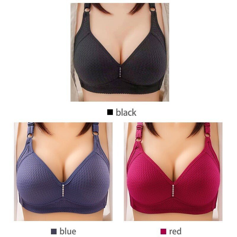 2022 Plus Size Bra Women Underwear Wire Free Comfort Soft Breathable