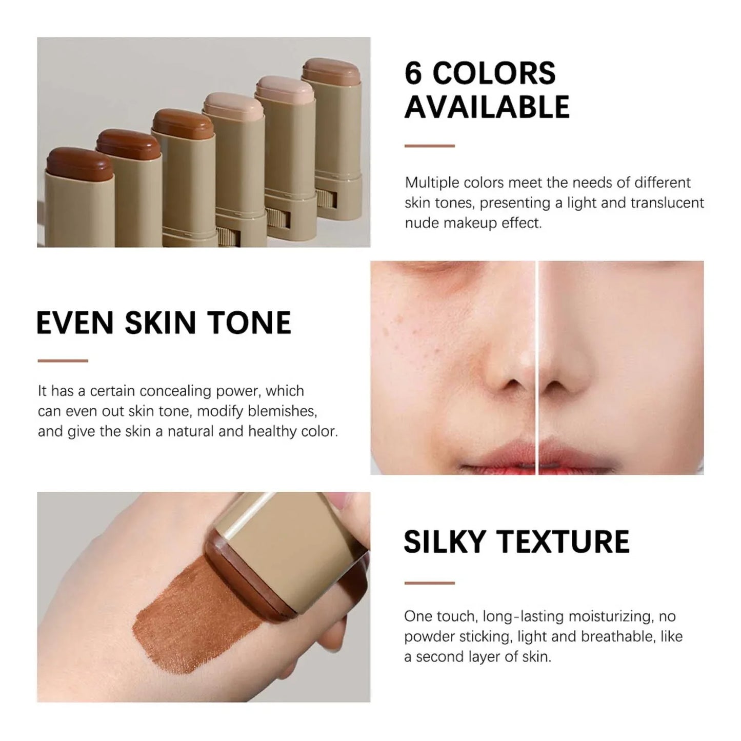 ✨ LAST DAY PROMOTION 🎁Buy 1 Get 1 Free-🔥Foundation Stick Beauty Balm Serum Boosted Skin Tint