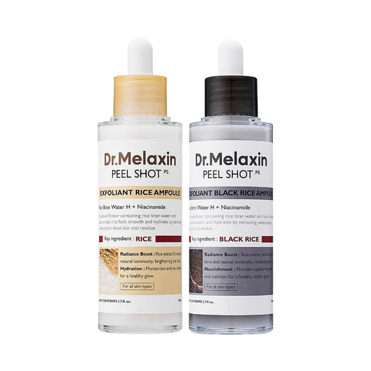 Peel Shot Glow Rice Ampoule Duo - Serums for Brightening, Exfoliating, and Moisturizing - Suitable for All Skin Types